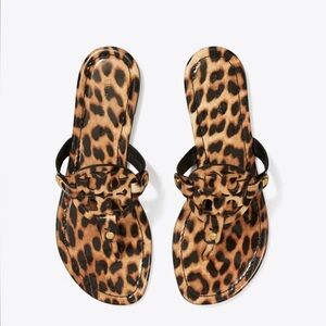 Tory Burch Miller Printed Patent Sandal size 7 EUC leopard print